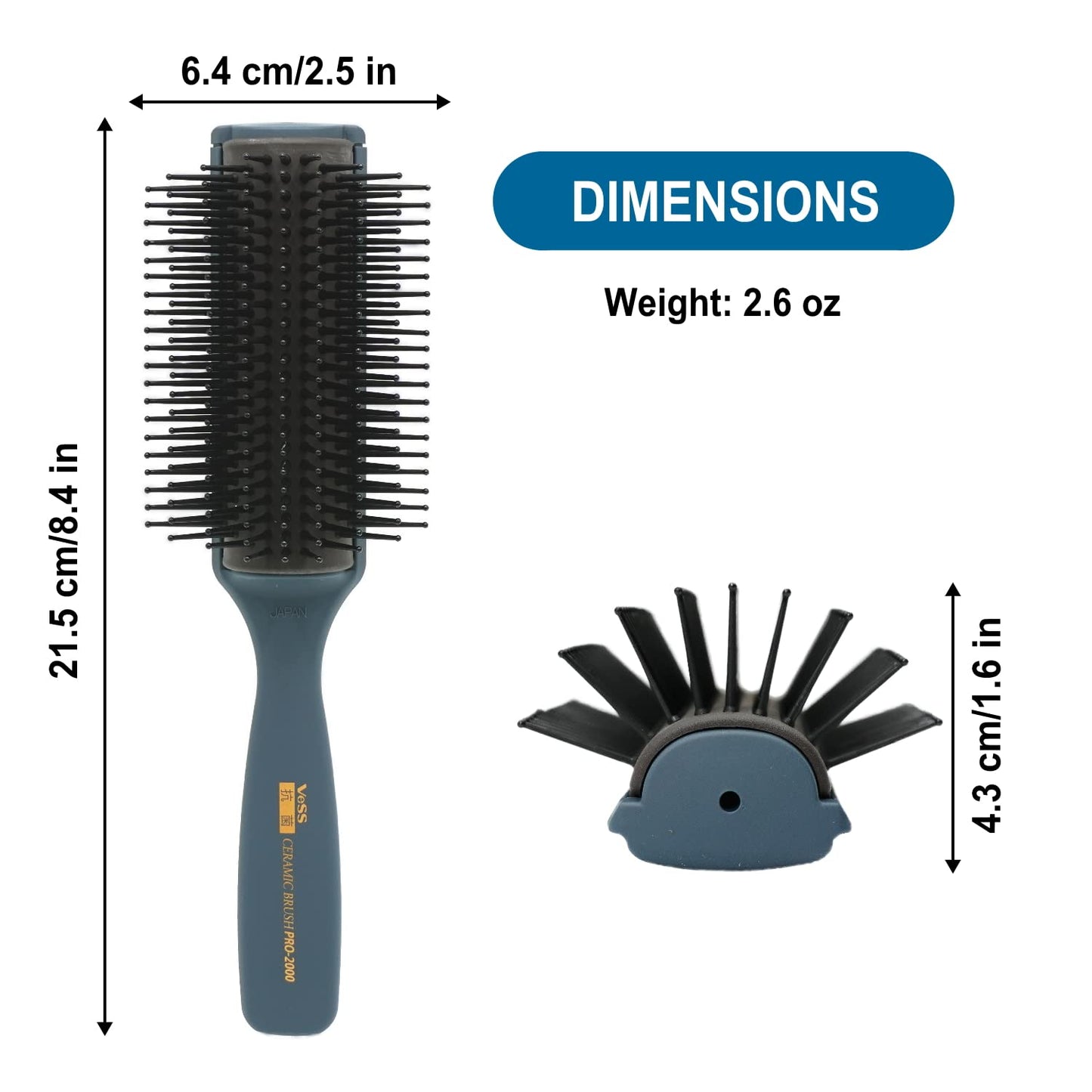 VeSS PRO-2000 | Brosse en nylon et céramique